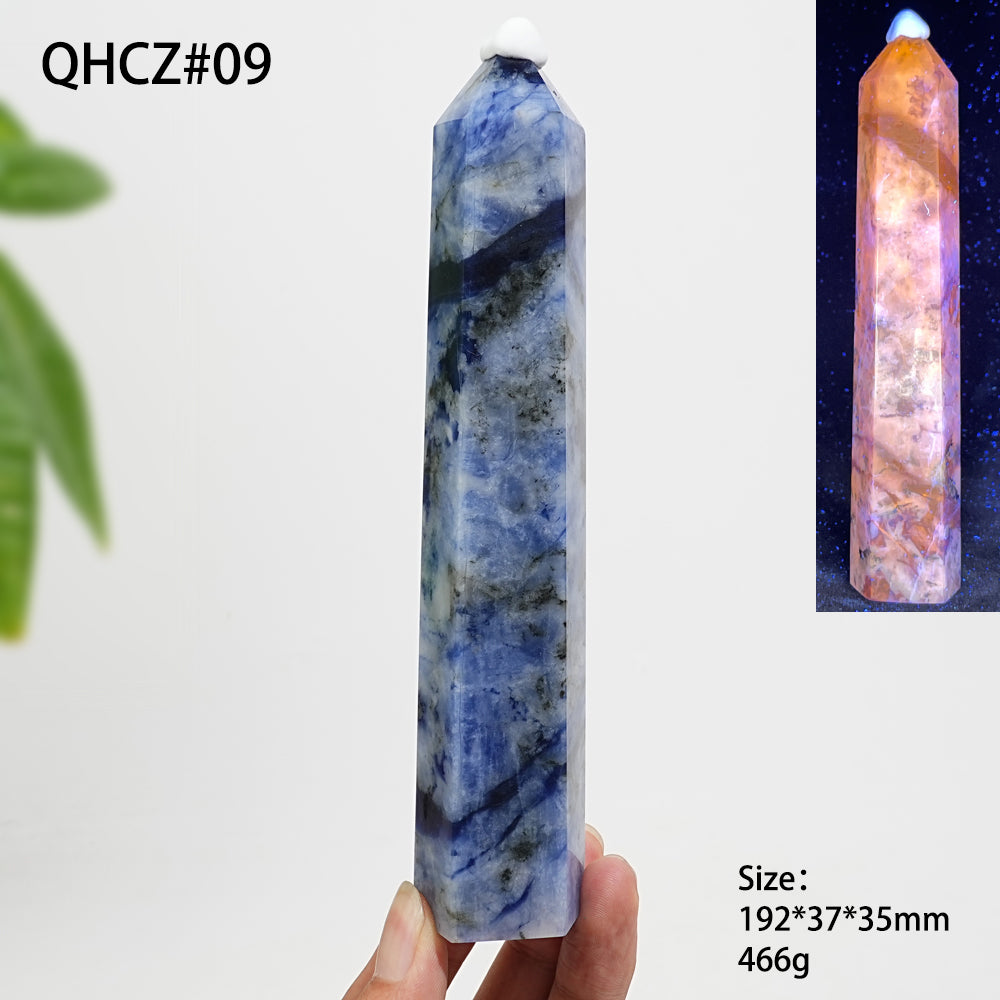 Punta de Sodalita de Porcelana Azul y Blanca en Cristal Natural y Único