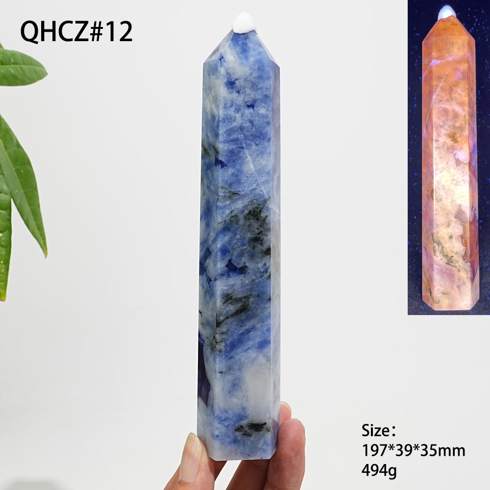 Punta de Sodalita de Porcelana Azul y Blanca en Cristal Natural y Único