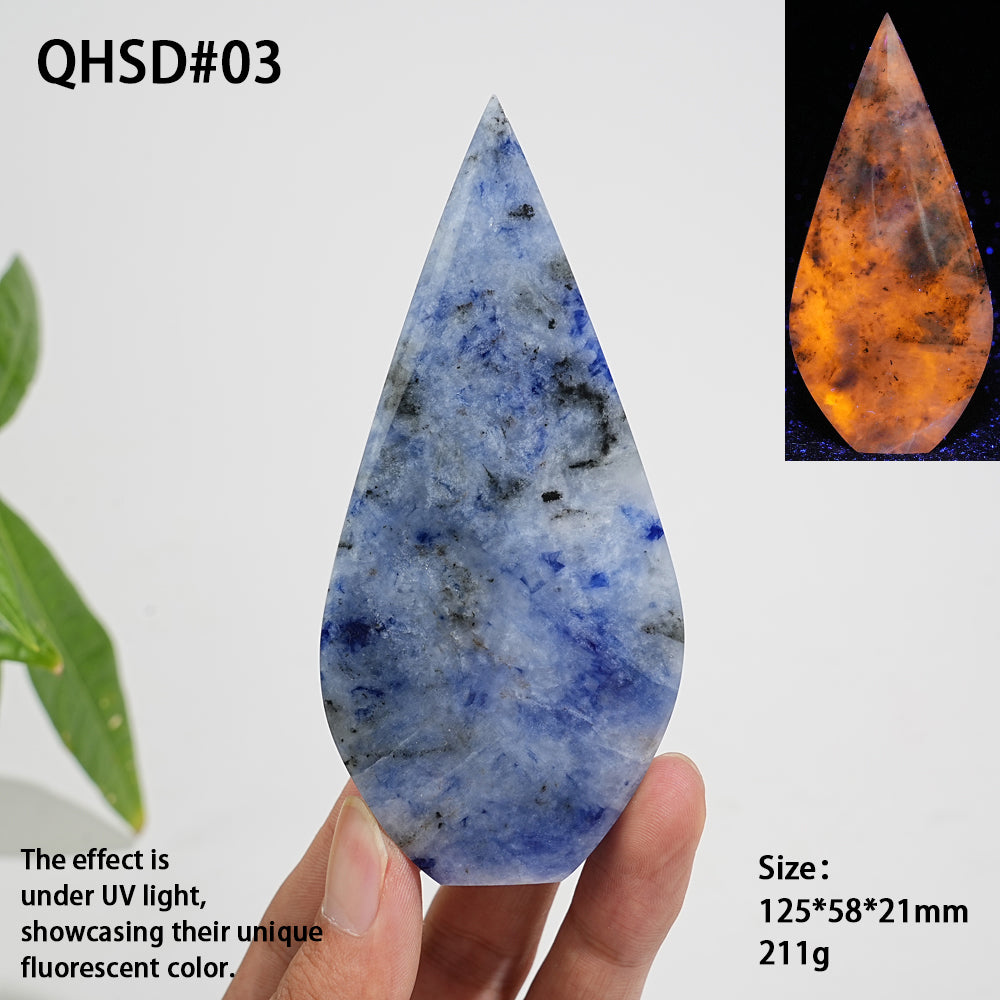 Unique,Natural Crystal Blue And White Porcelain Sodalite Teardrop