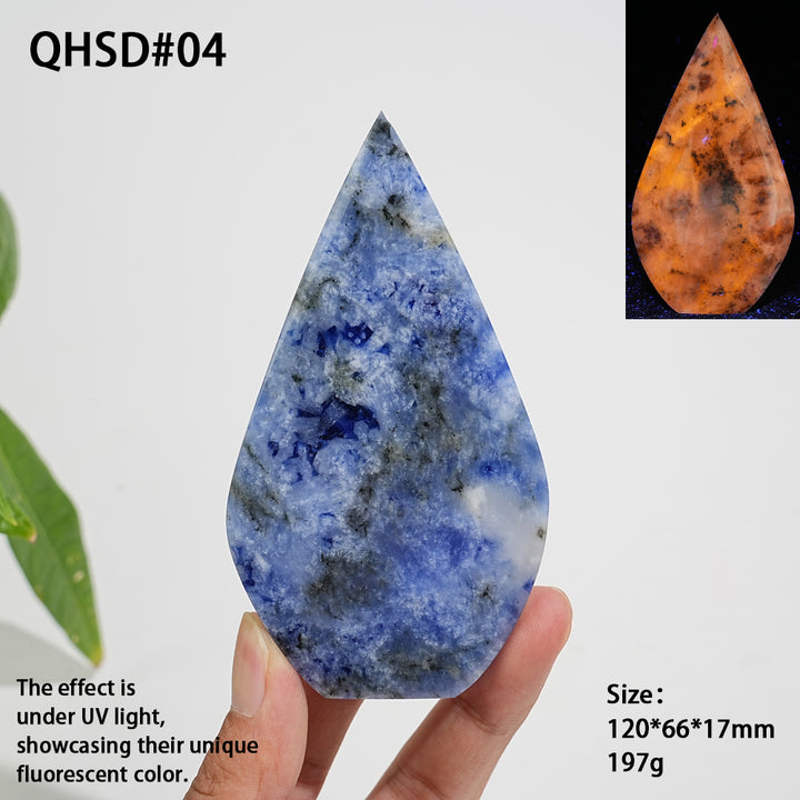 Unique,Natural Crystal Blue And White Porcelain Sodalite Teardrop