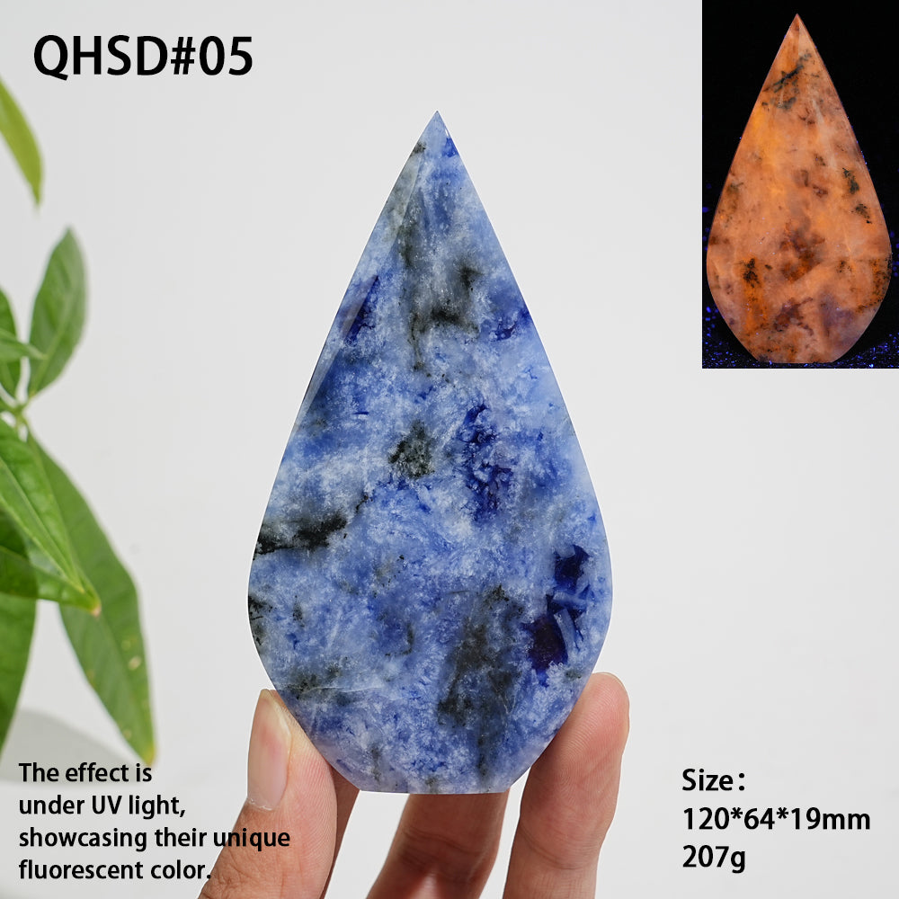 Unique,Natural Crystal Blue And White Porcelain Sodalite Teardrop