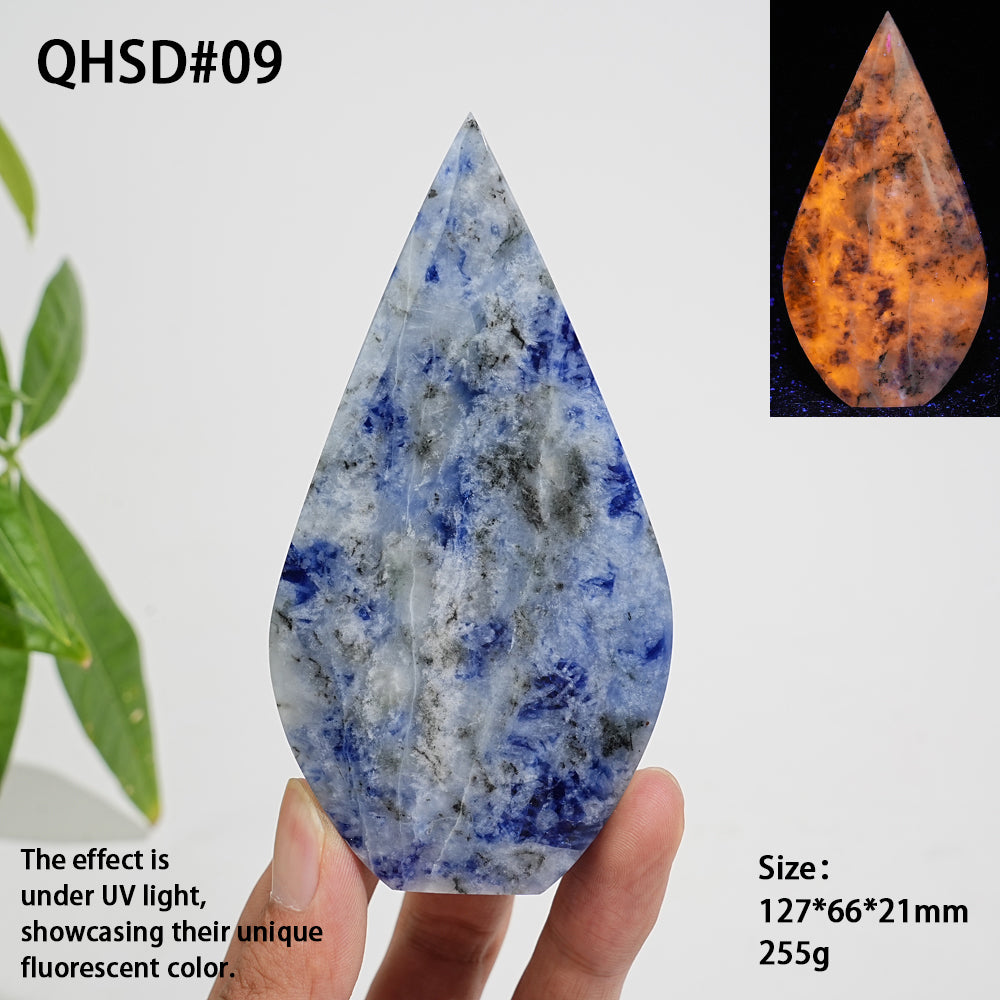 Unique,Natural Crystal Blue And White Porcelain Sodalite Teardrop