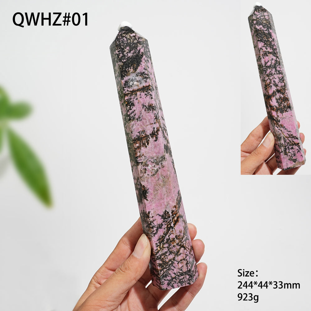 Unique,Natural Crystal Large Rhodonite Point