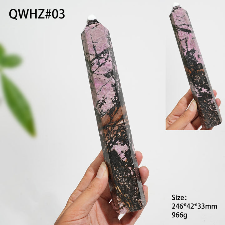 Unique,Natural Crystal Large Rhodonite Point