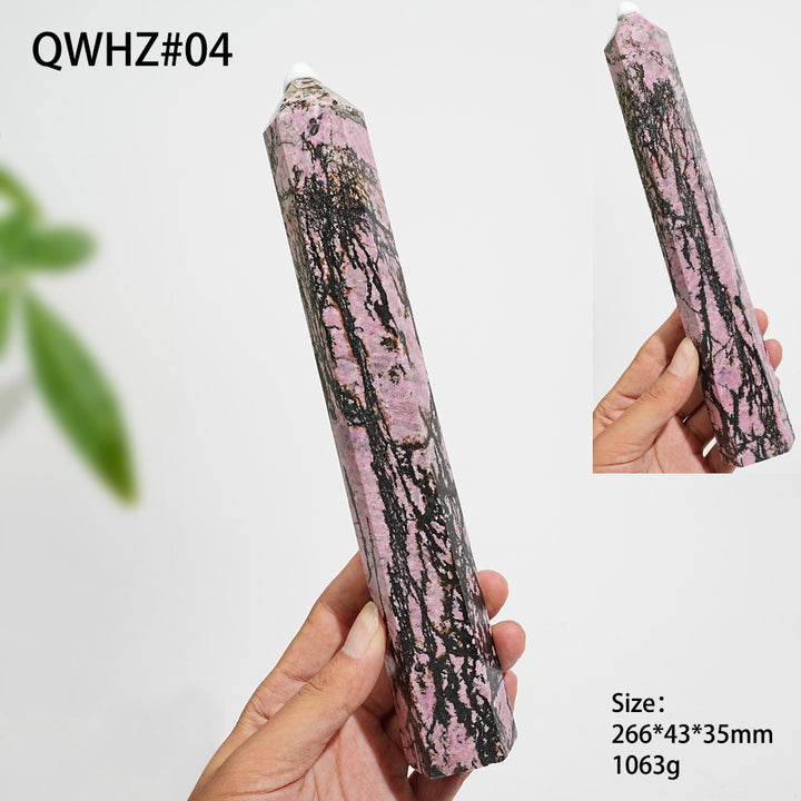 Unique,Natural Crystal Large Rhodonite Point