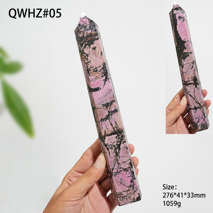 Unique,Natural Crystal Large Rhodonite Point