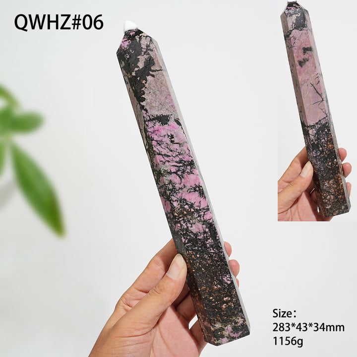 Unique,Natural Crystal Large Rhodonite Point