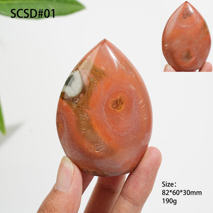 Unique,Natural Crystal Polychrome Jasper Teardrop