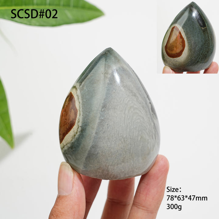Unique,Natural Crystal Polychrome Jasper Teardrop
