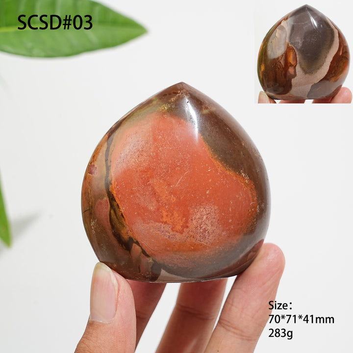 Unique,Natural Crystal Polychrome Jasper Teardrop