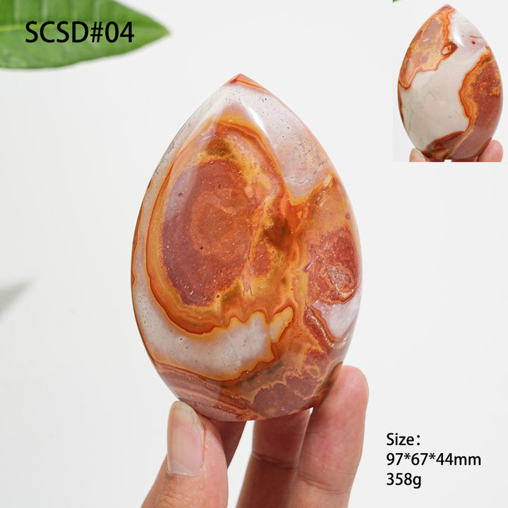 Unique,Natural Crystal Polychrome Jasper Teardrop