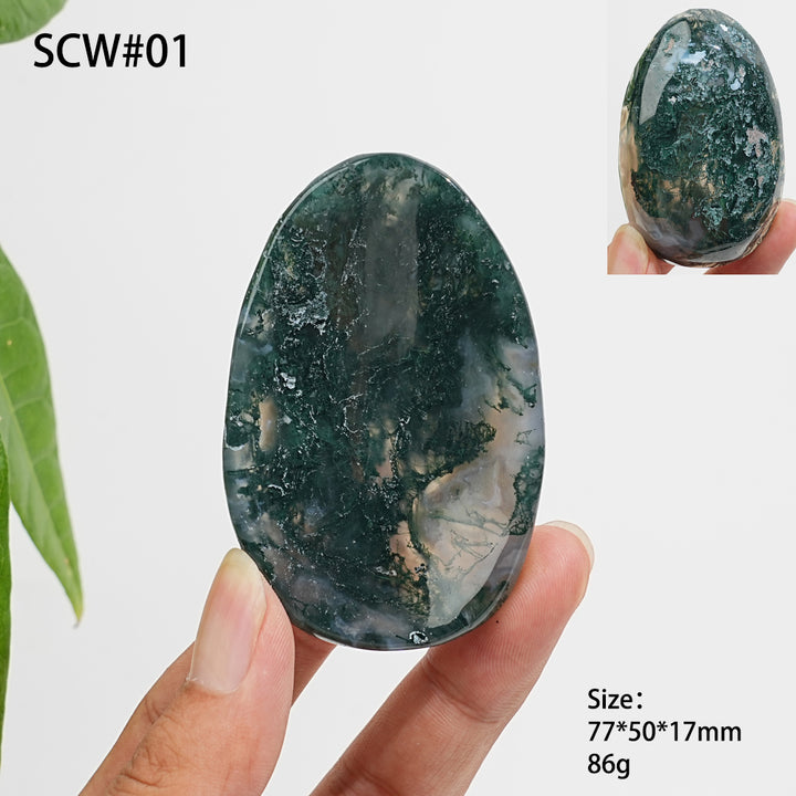 Unique,Natural Crystal Carving Moss Agate Bowl