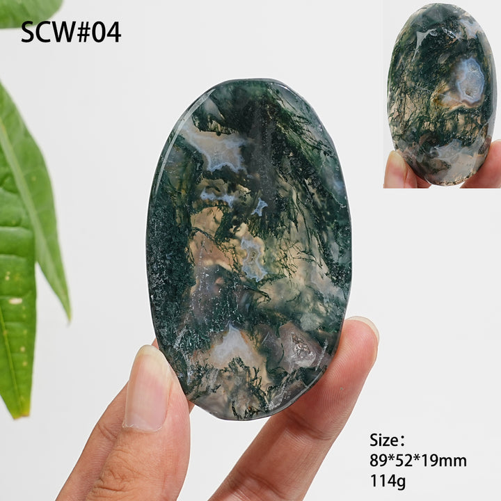 Unique,Natural Crystal Carving Moss Agate Bowl