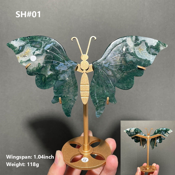 Unique,Moss Agate Butterfly