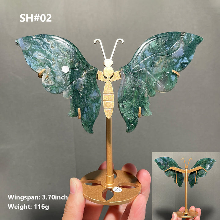 Unique,Moss Agate Butterfly