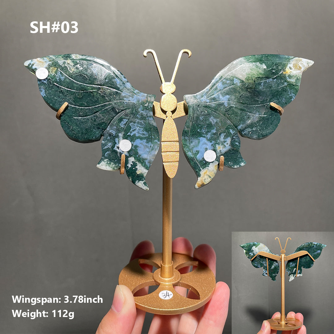 Unique,Moss Agate Butterfly