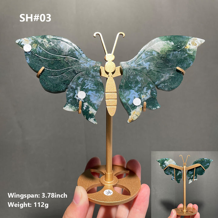 Unique,Moss Agate Butterfly