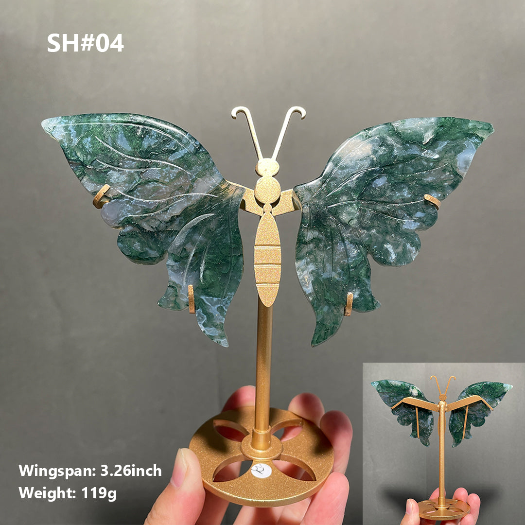Unique,Moss Agate Butterfly