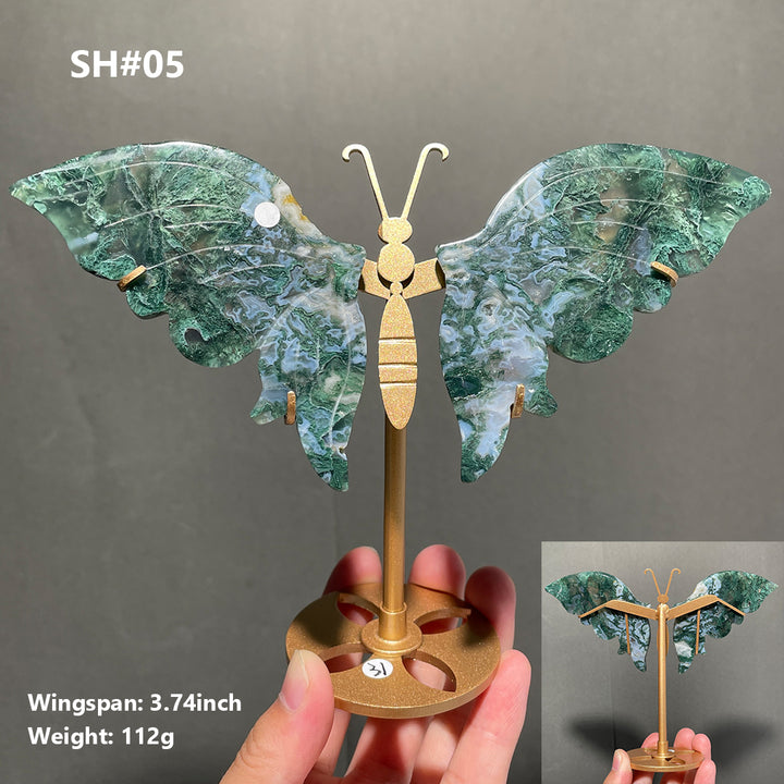 Unique,Moss Agate Butterfly