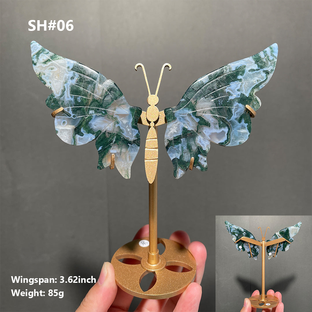 Unique,Moss Agate Butterfly