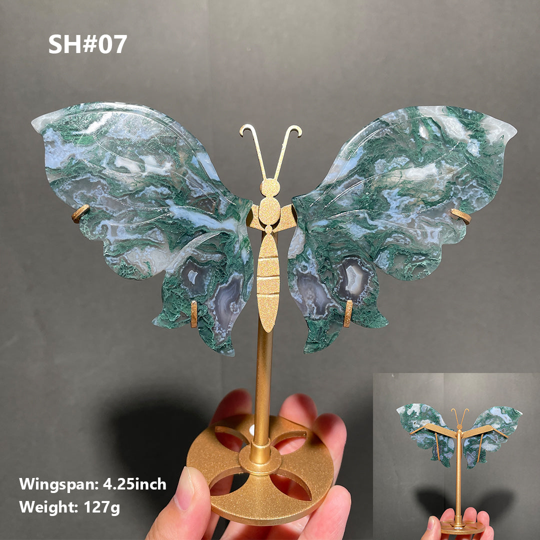 Unique,Moss Agate Butterfly