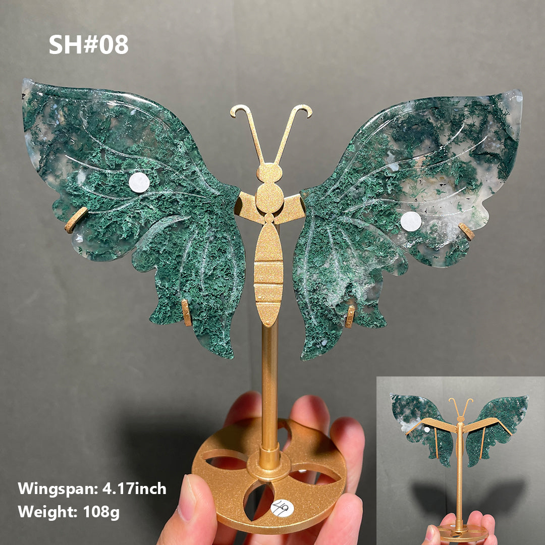 Unique,Moss Agate Butterfly