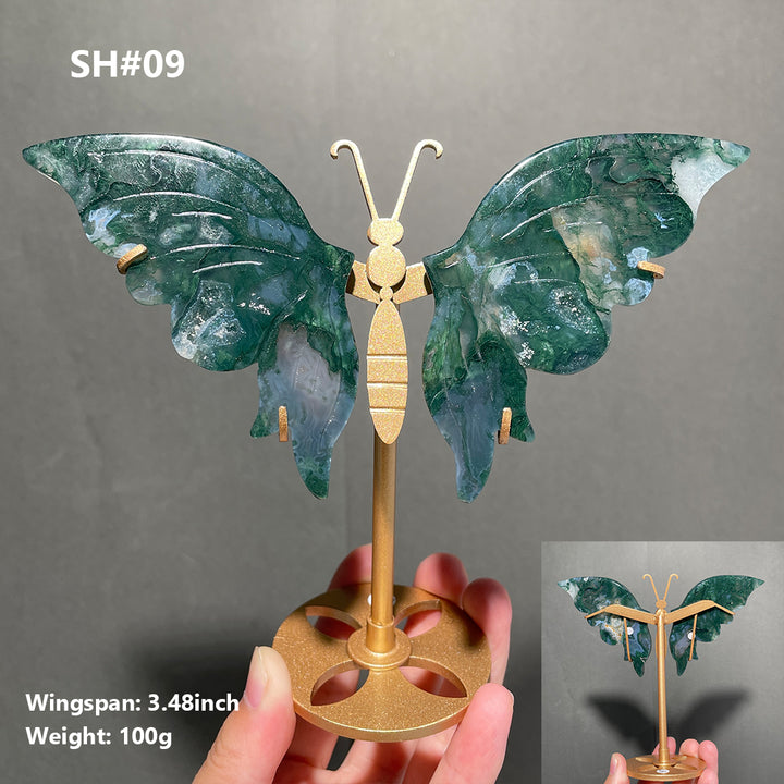 Unique,Moss Agate Butterfly