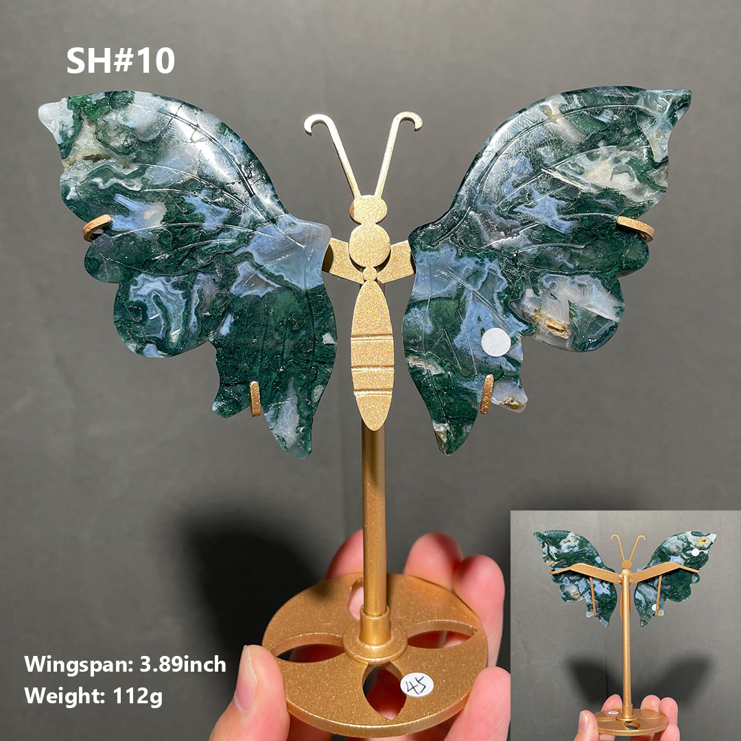 Unique,Moss Agate Butterfly
