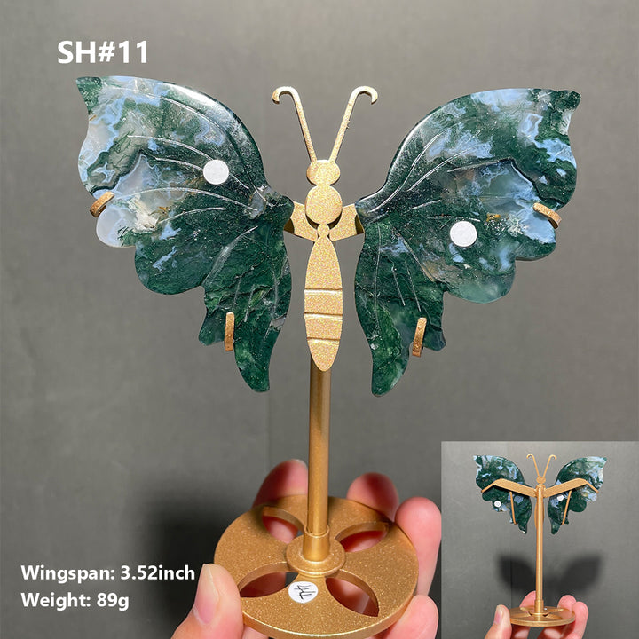 Unique,Moss Agate Butterfly