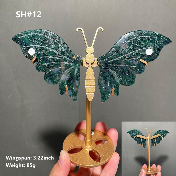 Unique,Moss Agate Butterfly