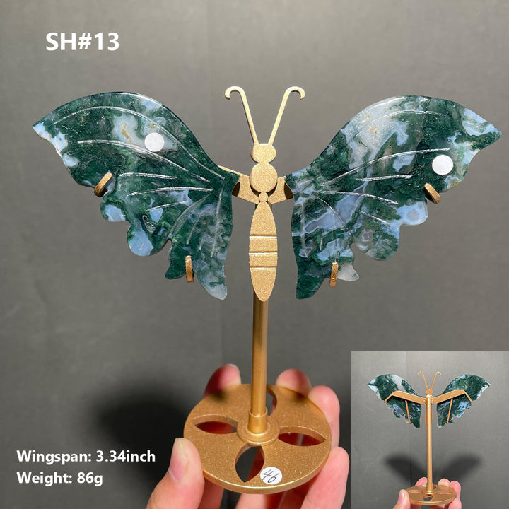 Unique,Moss Agate Butterfly