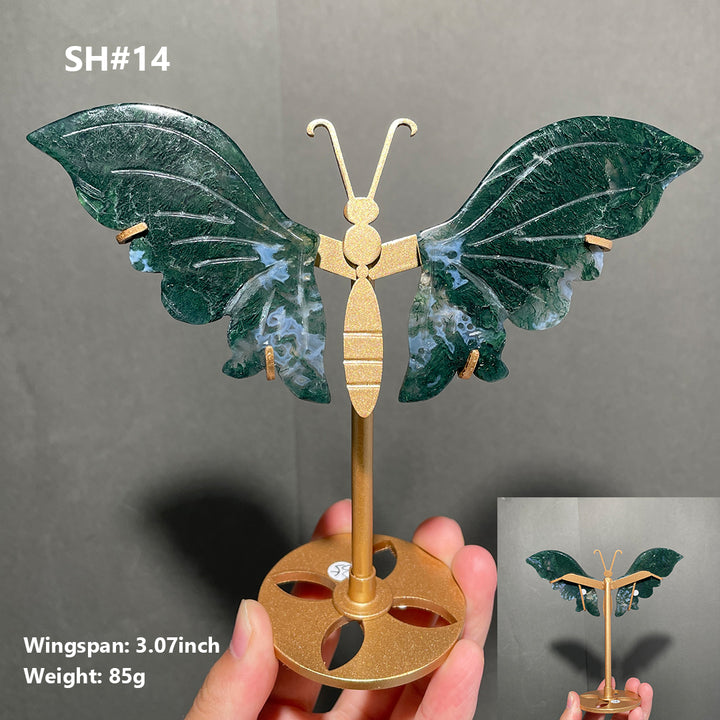 Unique,Moss Agate Butterfly