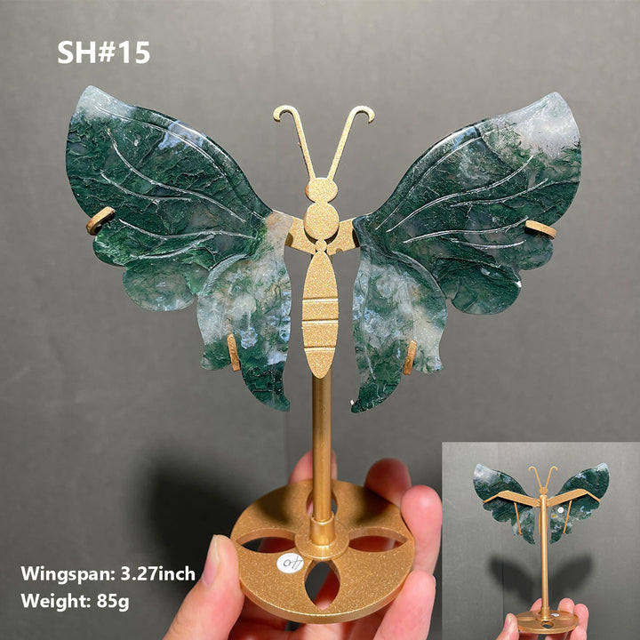 Unique,Moss Agate Butterfly