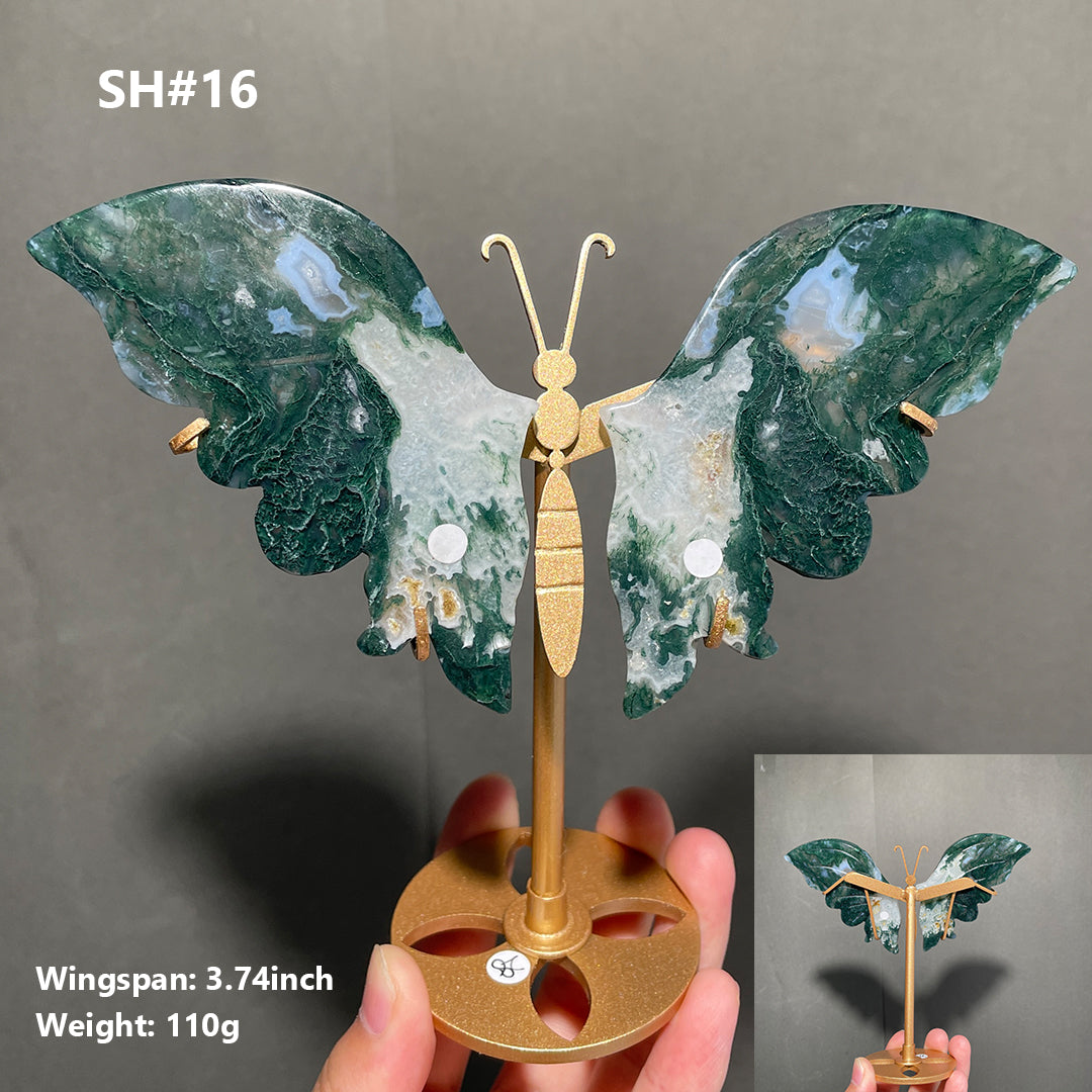 Unique,Moss Agate Butterfly