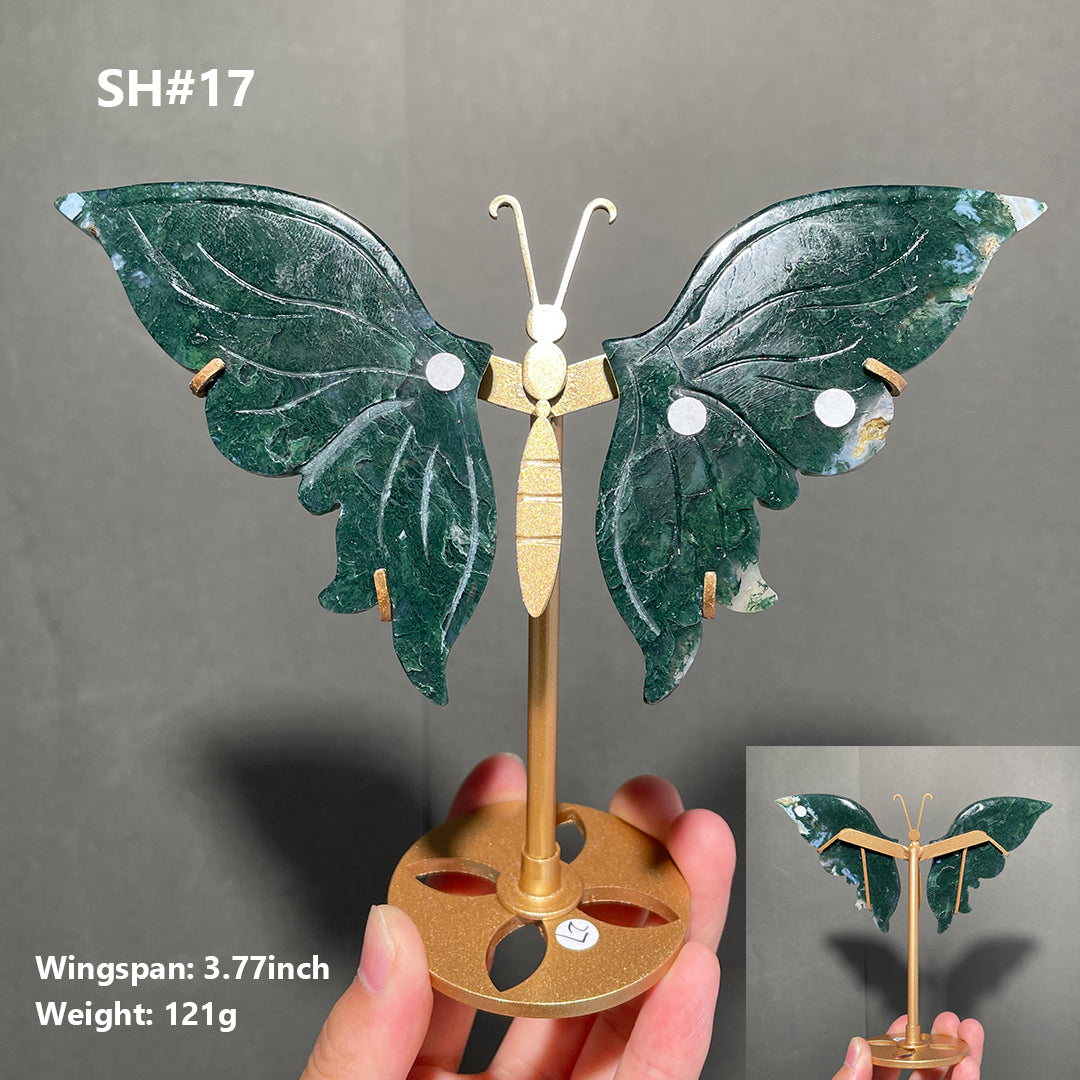 Unique,Moss Agate Butterfly