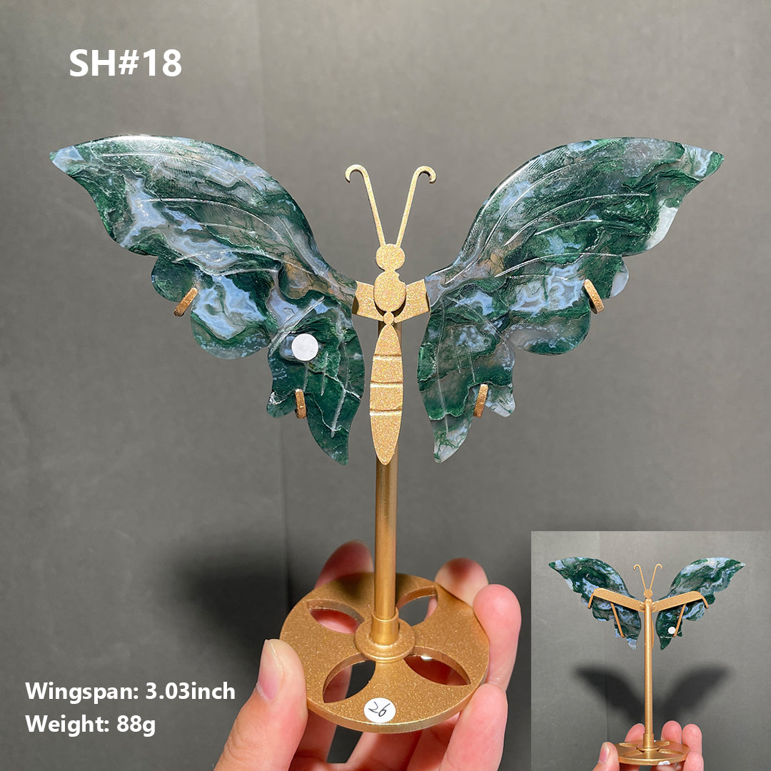 Unique,Moss Agate Butterfly