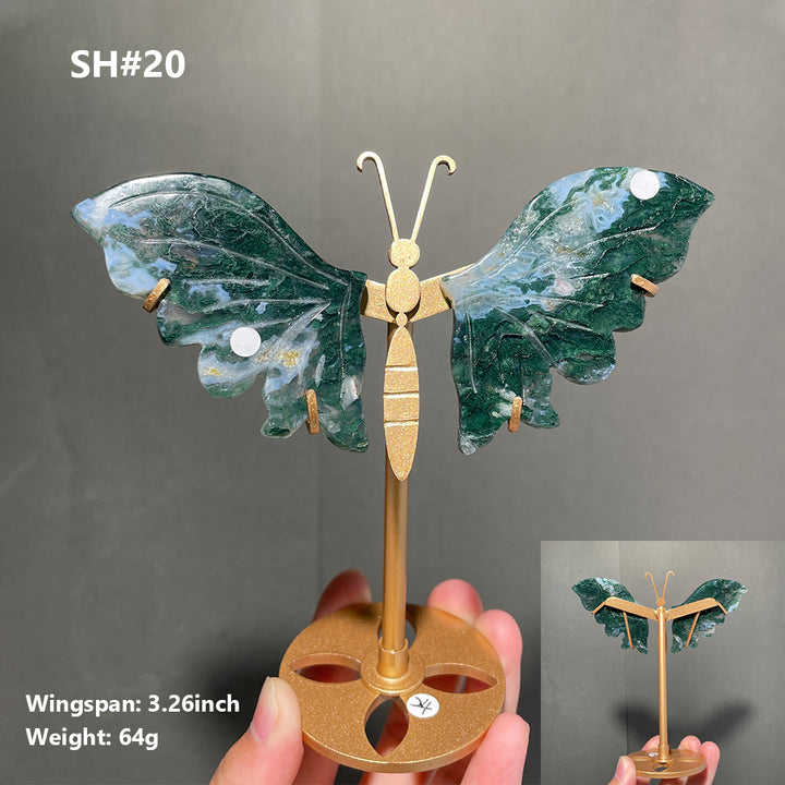 Unique,Moss Agate Butterfly