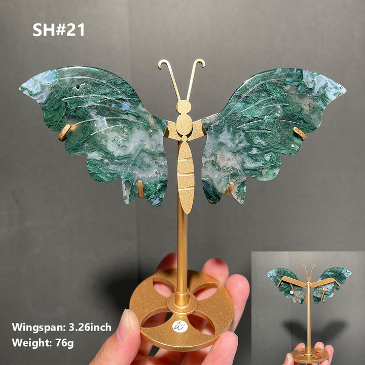 Unique,Moss Agate Butterfly