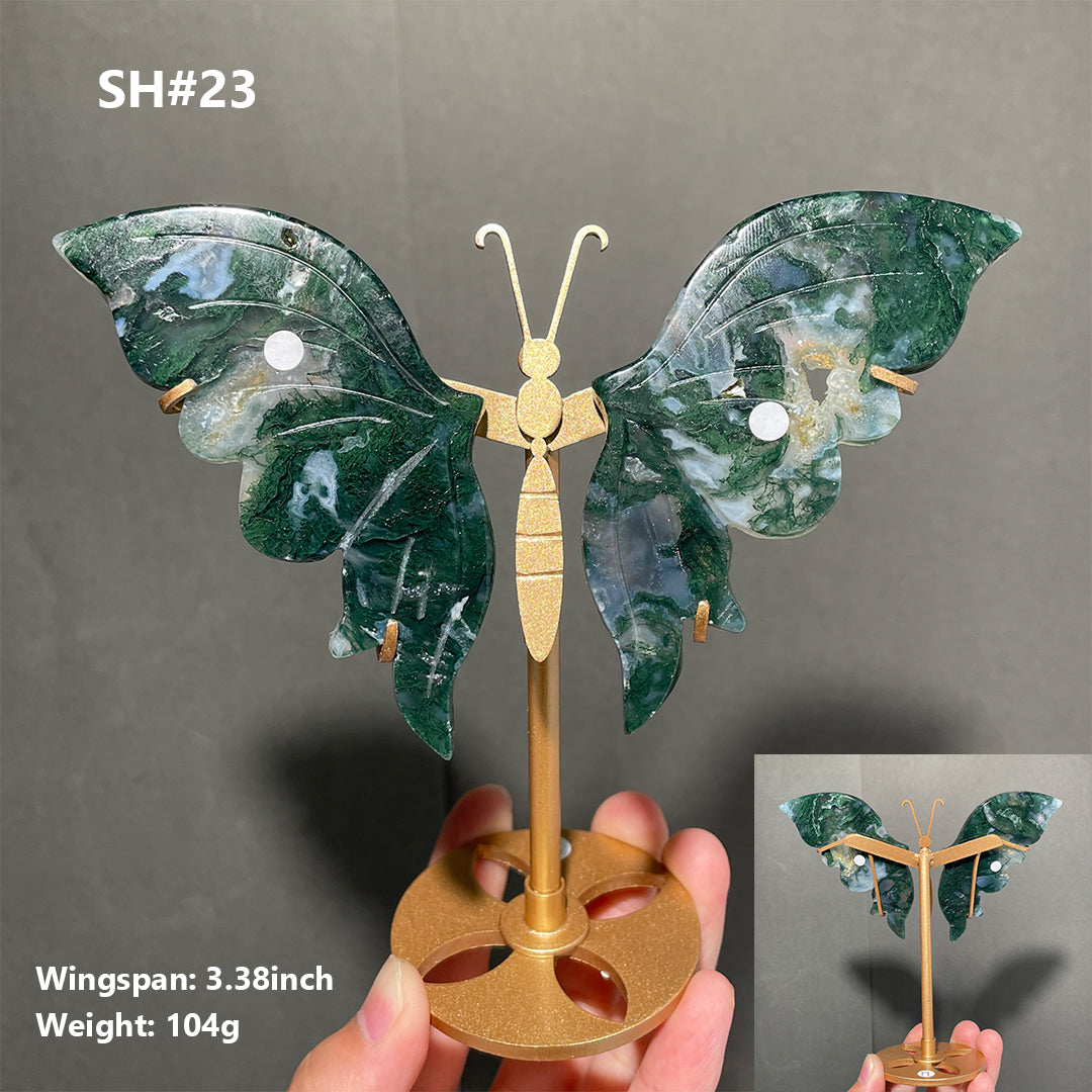 Unique,Moss Agate Butterfly