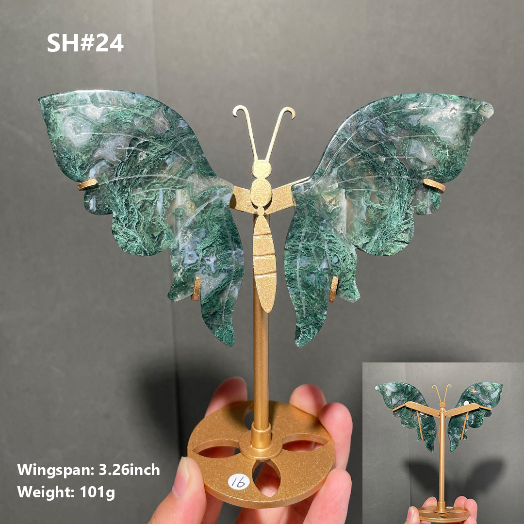 Unique,Moss Agate Butterfly