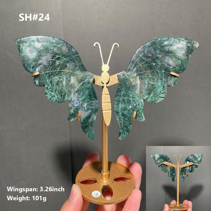 Unique,Moss Agate Butterfly