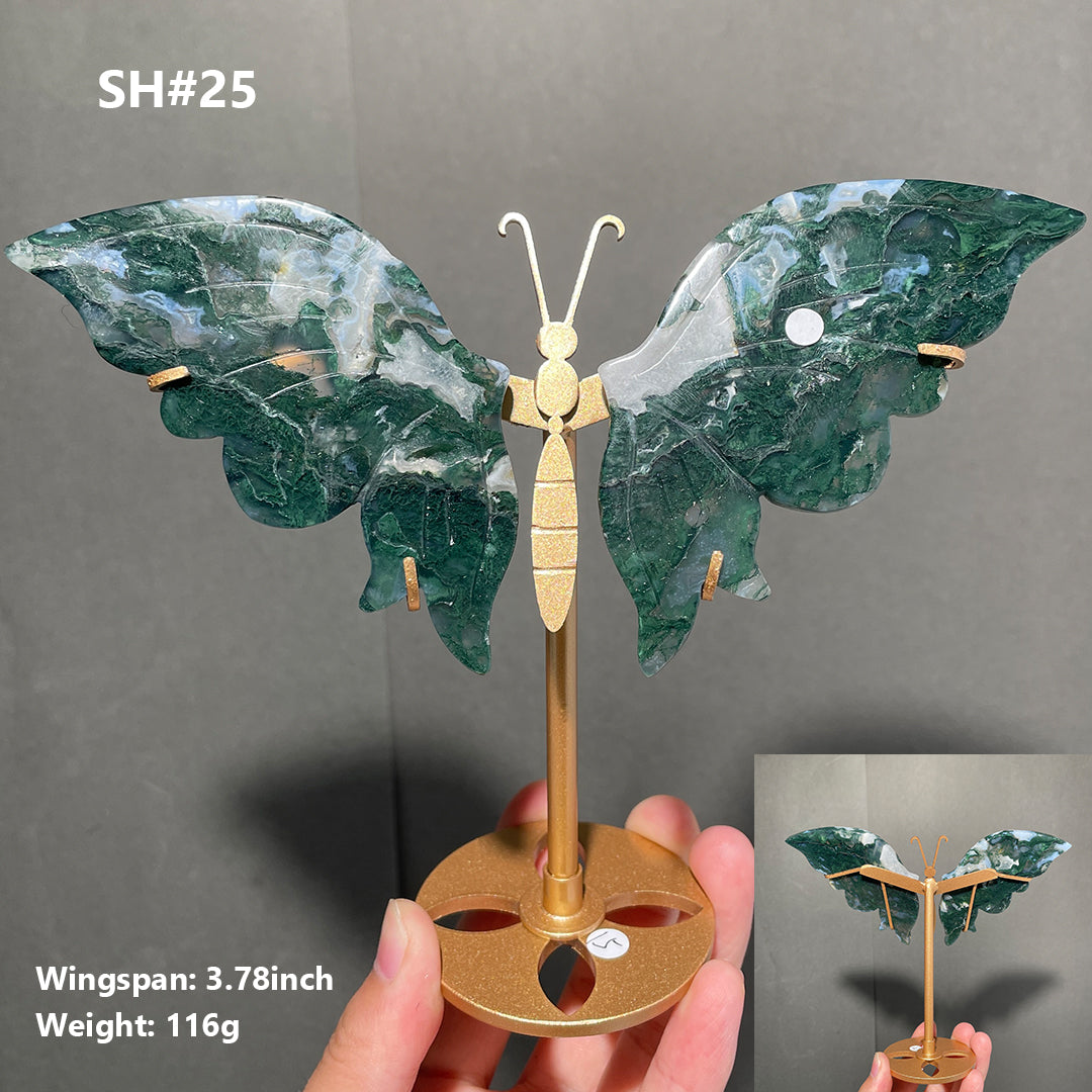 Unique,Moss Agate Butterfly