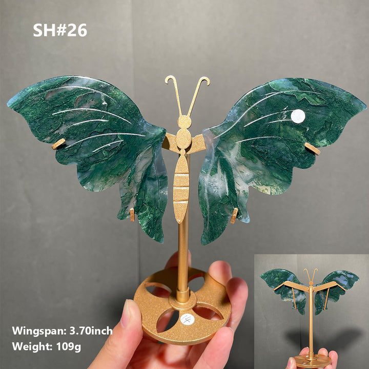 Unique,Moss Agate Butterfly