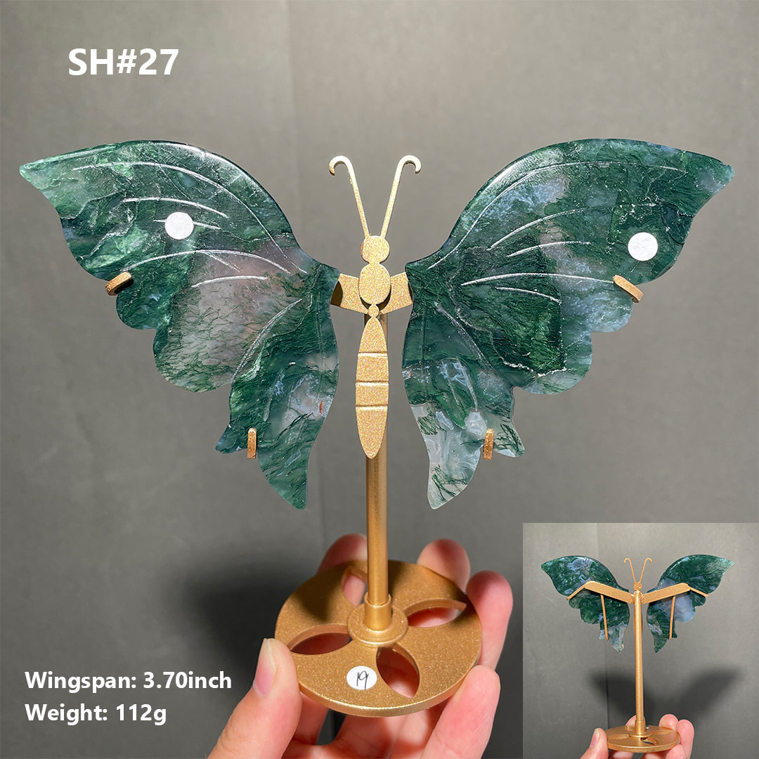 Unique,Moss Agate Butterfly