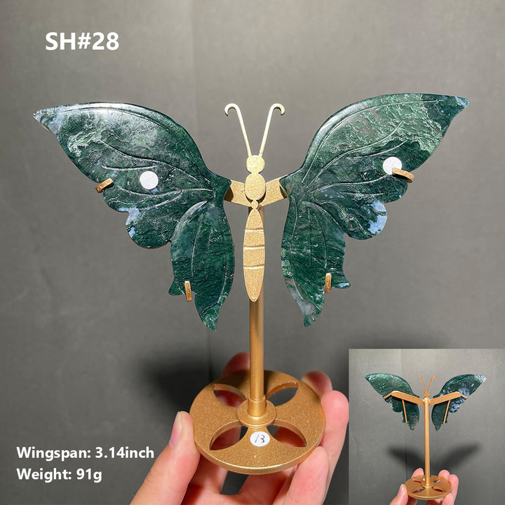Unique,Moss Agate Butterfly
