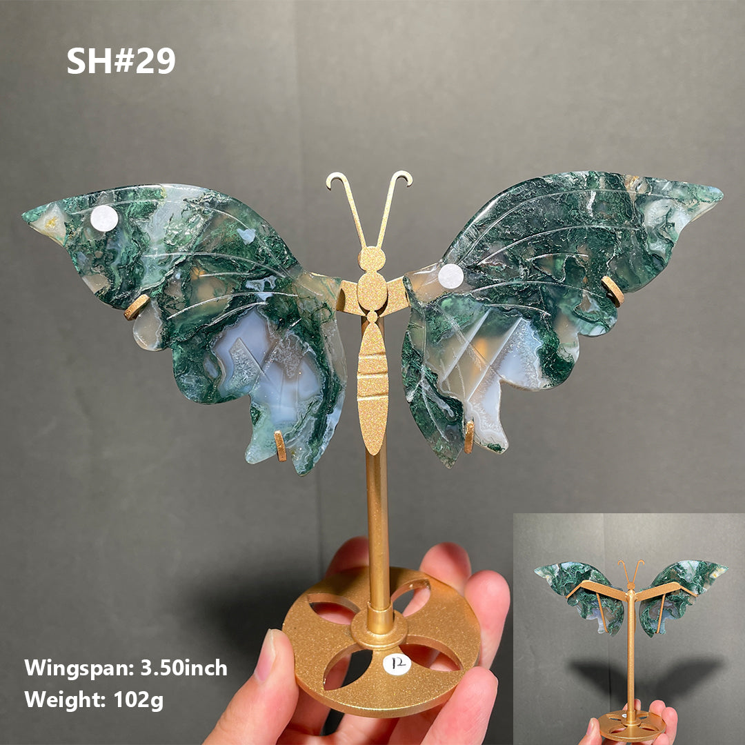 Unique,Moss Agate Butterfly