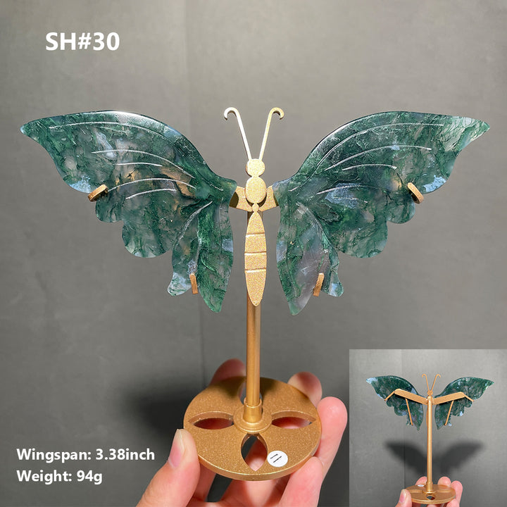 Unique,Moss Agate Butterfly