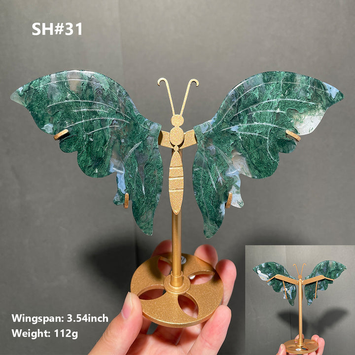 Unique,Moss Agate Butterfly