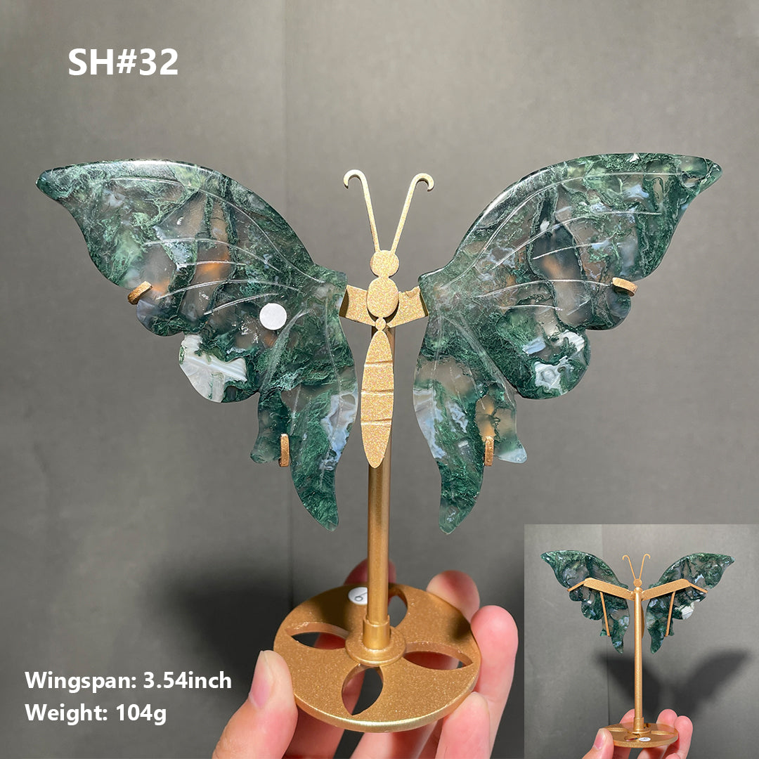 Unique,Moss Agate Butterfly
