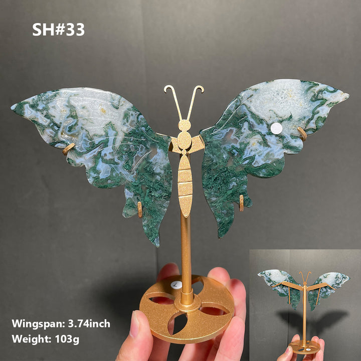 Unique,Moss Agate Butterfly